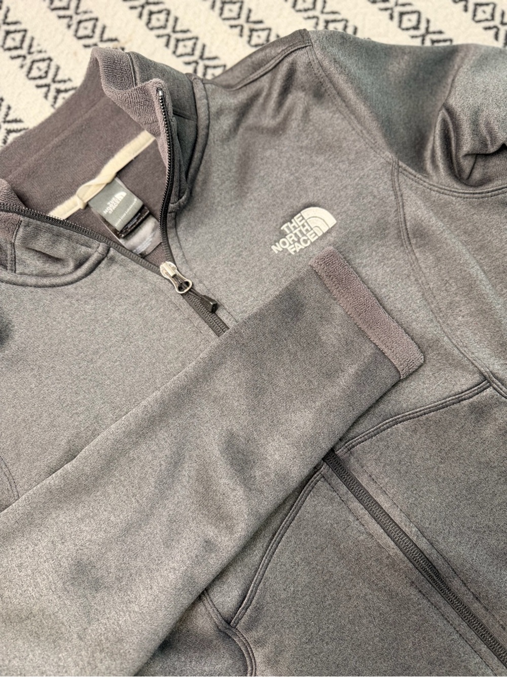 The North Face Full Zip Fleece Agave Jacket Womens Medium Gray sweatshirt M - Picture 10 of 13